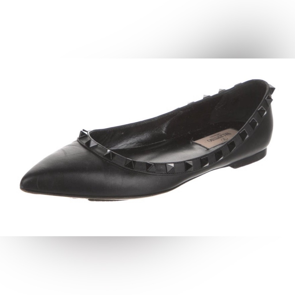 Valentino Rockstud Flat Ballerina Shoes
